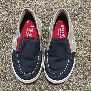 Sperry Kids Navy and Tan Slip Ons
